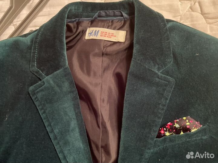 Пиджак зеленый бархатный для мальчика h&m