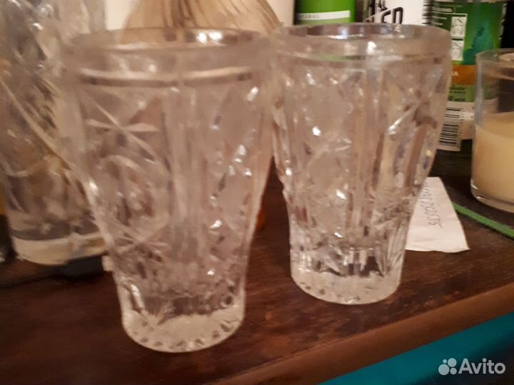 Ваза хрусталь.графин.пиалы.мини тарелки.толкушка