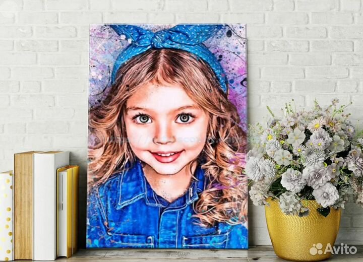 Романтический подарок портрет на холсте