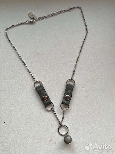 Колье Skazki O с кожаными элементами