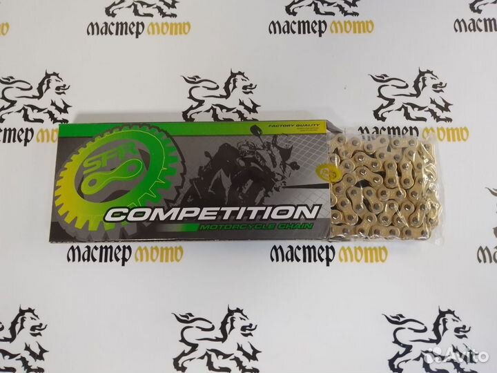 Цепь 428 - 130 золотая, чёрная