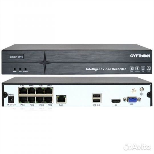 IP видеорегистратор Cyfron NV3016-8P, 8Мп, 16 кан