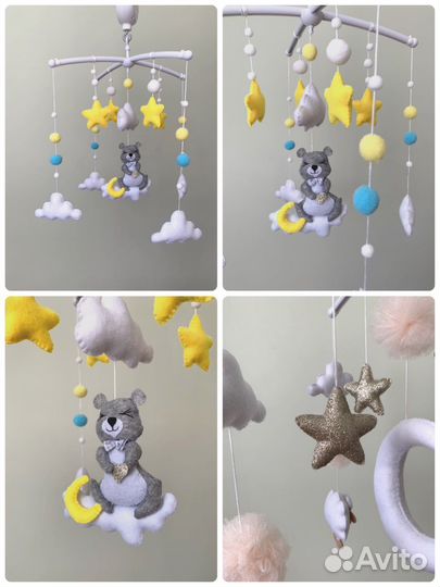 Мобиль в кроватку из фетра (новый)