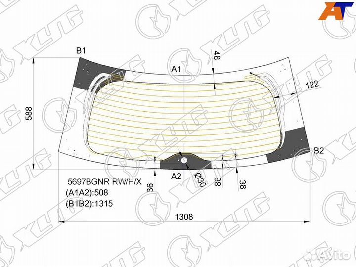 Стекло заднее