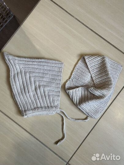 Шапка вязаная детская со снудом