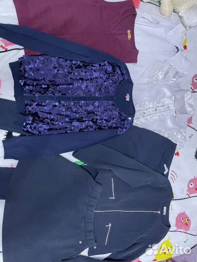 Школьный костюм, пиджак, юбка, кофта