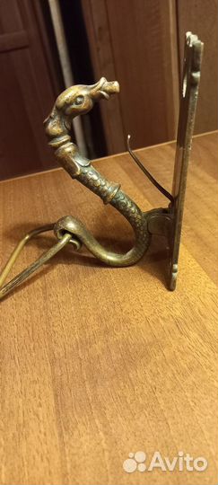 Кнокер(стучалка)винтаж редкий голова лебедя латунь