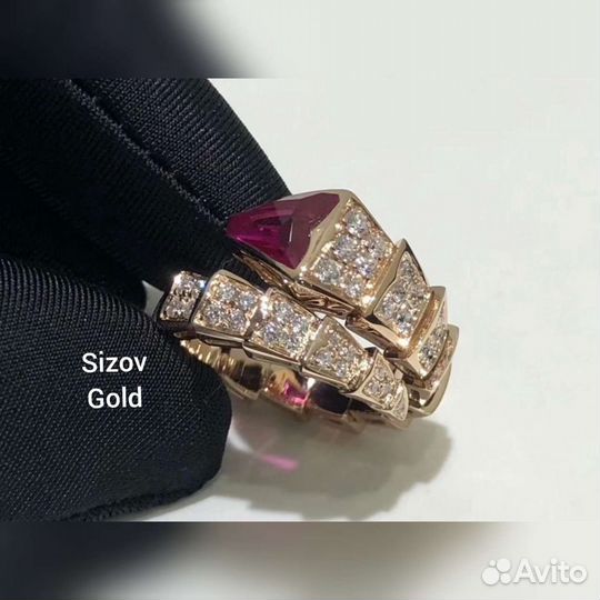 Золотое кольцо Bulgari 11.55 гр 1.35ct