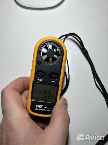 Цифровой анемометр 0-30м/с, термометр
