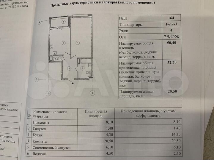 2-к. квартира, 52,7 м², 4/19 эт.