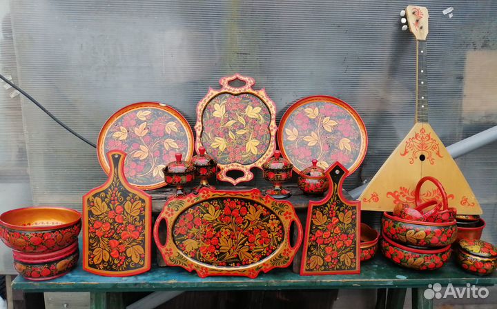 Хохлома посуда СССР винтаж самовар братинаскобкарь