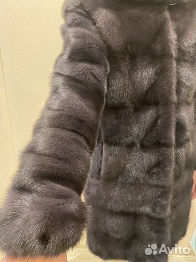 Шуба норковая с капюшоном