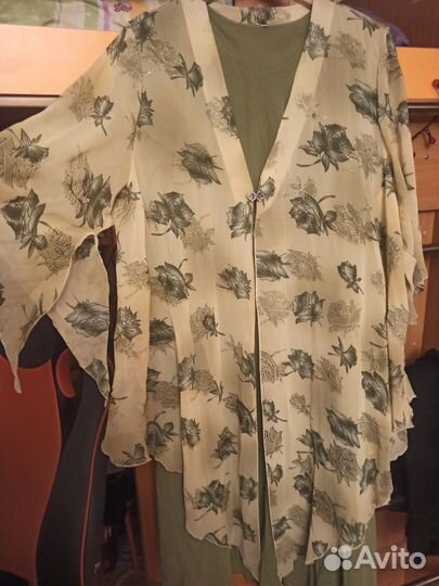 Платье с накидкой р.60-62