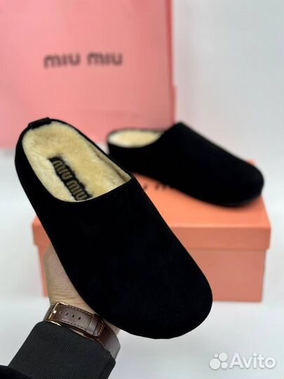 Сабо тапочки Miu Miu на меху зима Размер 36-40