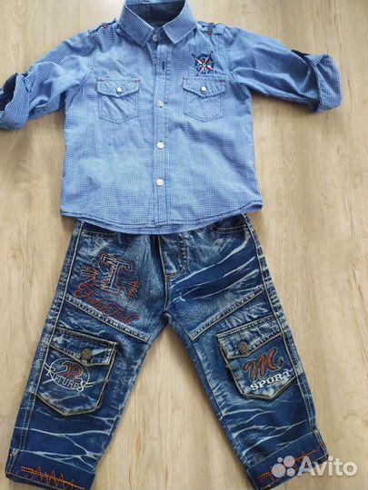 Рубашка и джинсы на мальчика