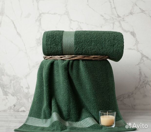 Большое махровое полотенце 70х130 для ванны Хлопок