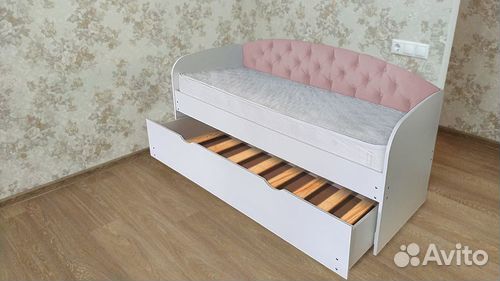 Кровать велюр детская лдсп 2е спальное