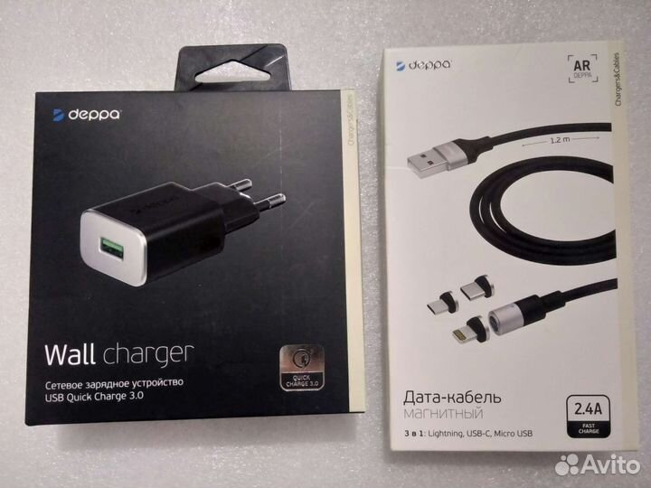 Deppa зарядка + кабель