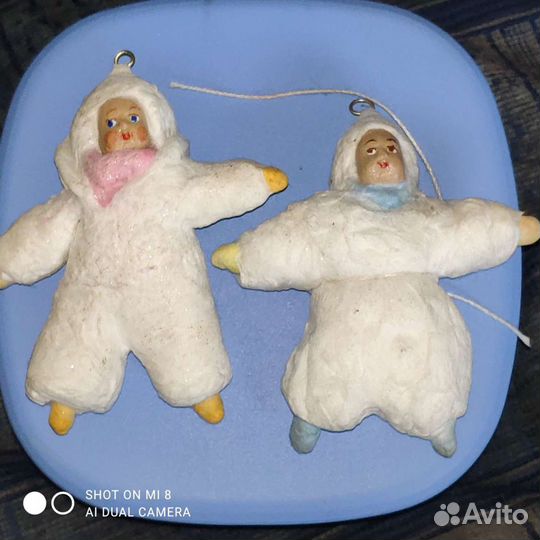 Ватные детки СССР игрушка на ёлку