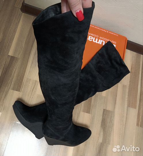 Ботфорты сапоги Италия натуральный мех, р.39-40
