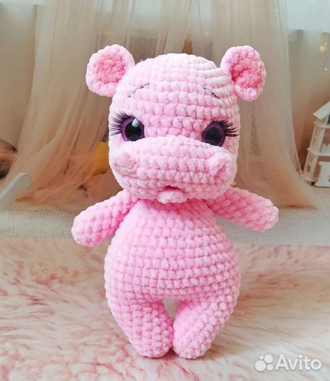 Вязаные Плюшевые игрушки ручной работы бегемот