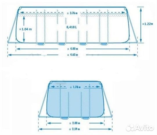 Каркасный бассейн intex (26790) 400X200X122