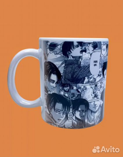 Кружка Леви Атака титанов аниме