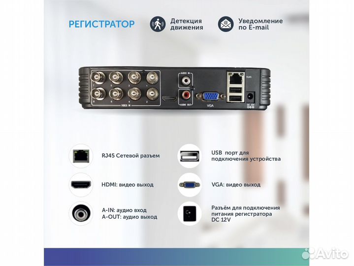 Комплект видеонаблюдения IP 2 камеры купольные
