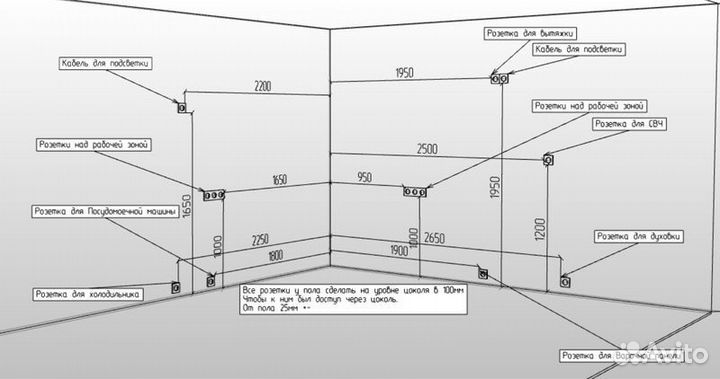 Угловой кухонный гарнитур с витриной