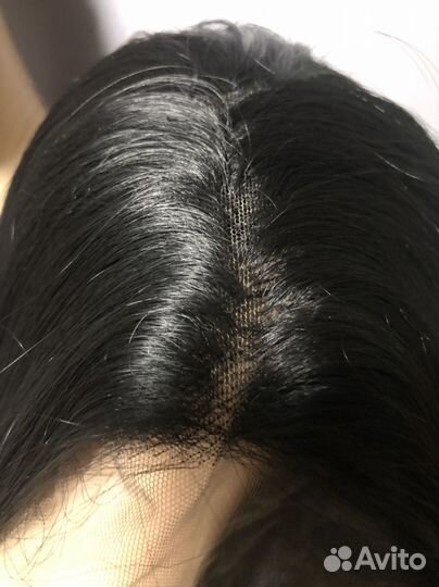 Парик на сетке lace front черный Кети новый