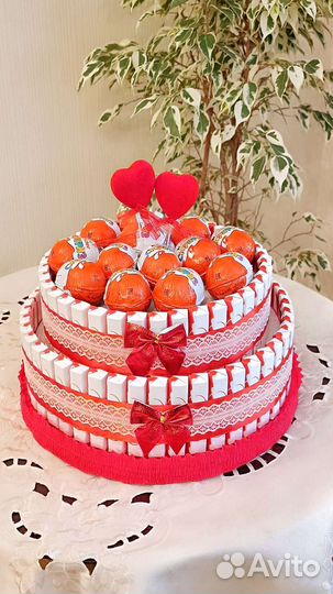 Торт из киндеров букет сладкий подарок съедобный