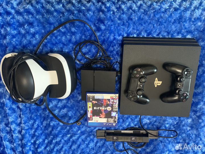 Sony playstation 4 Pro 1tb с играми+VR шлем