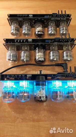 Ламповые часы Спутник WiFi, ин-4 + декатрон ог4