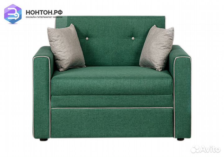 Кресло выкатное Найс зеленое / светло-сере