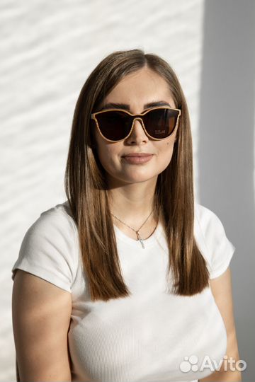 Солнцезащитные женские очки кошки из дерева