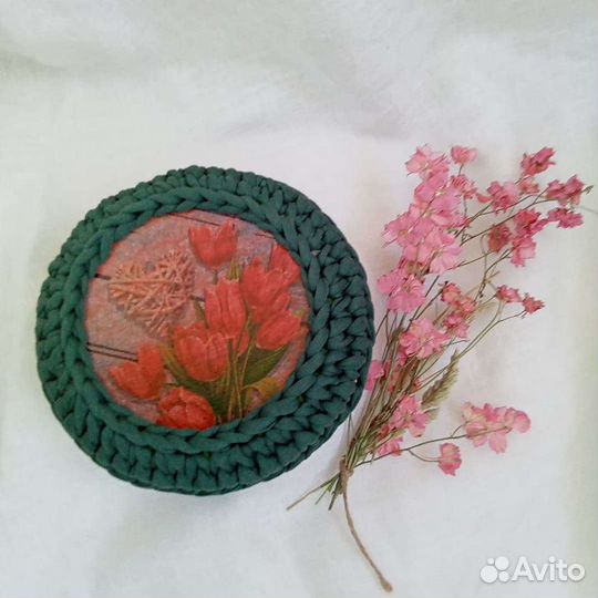 Корзина из трикотажной пряжи