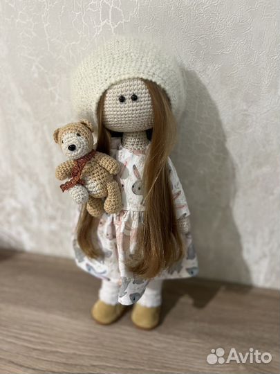 Тильда. Вязаная интерьерная кукла ручной работы