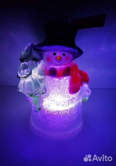 Новогодний светильник Снеговик