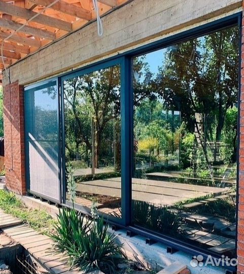 Алюминиевые двери Раздвижки Безрамное остекление