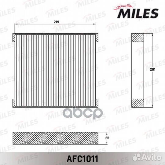 AFC1011 miles Фильтр салона угольный AFC1011 Miles