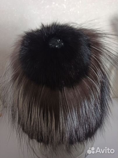 Шапка норковая женская вязаная