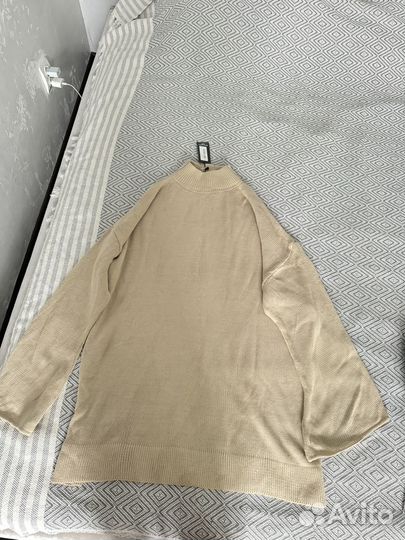 Платье свитер бежевое