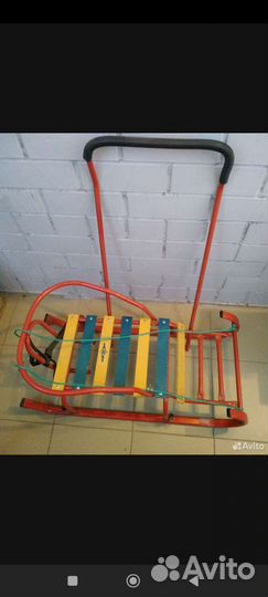 Коляска санки и обычные санки