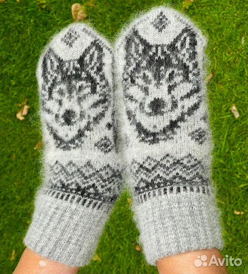 Варежки шерстяные Хаски