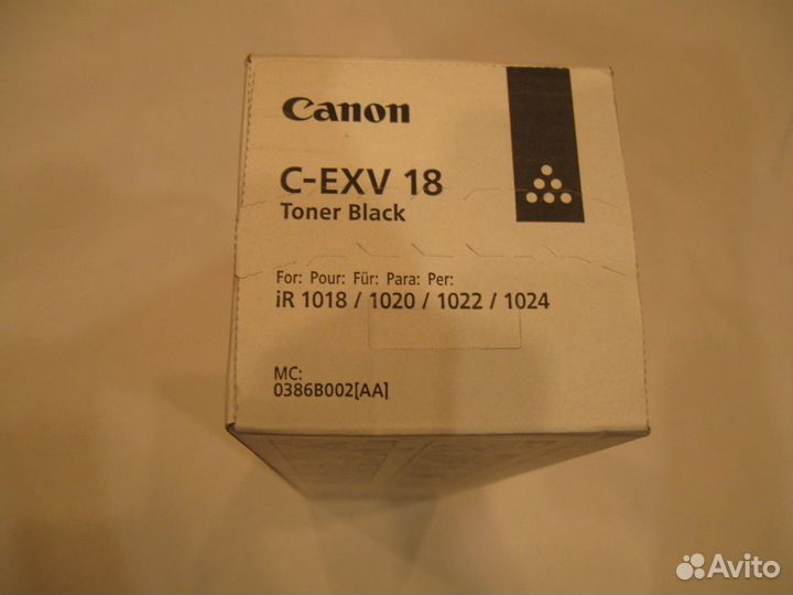Canon C-EXV18 BK Toner (0386B002), 1 шт. в наличии