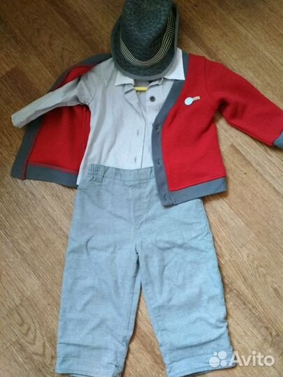 Костюм джентльмена: брюки, рубашка, шляпа, кардига