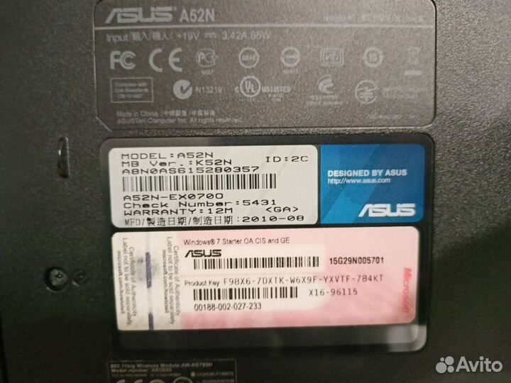 Asus А52N