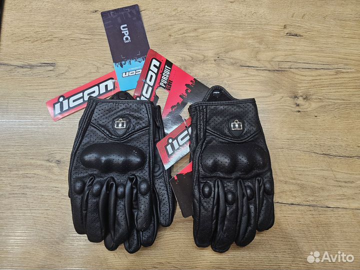 Перчатки кожаные мотоциклетные icon летние