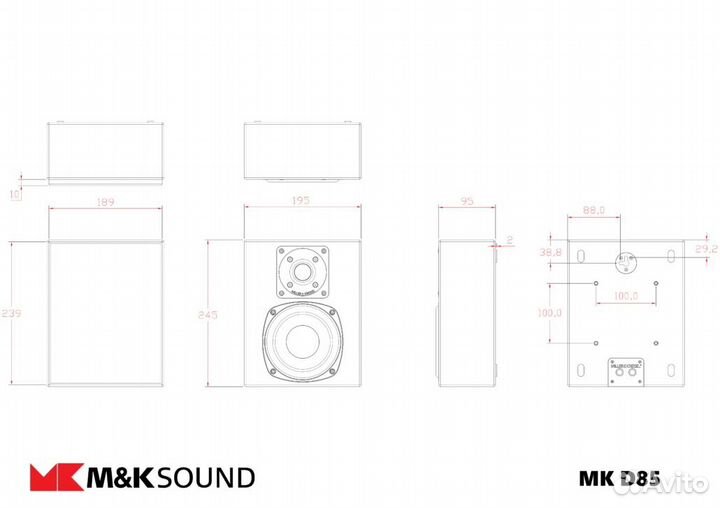 Настенная акустика M&K D85 Grey Satin/Grey Cloth