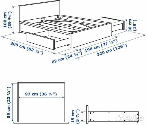 Кровать двухспальная 180 200 IKEA оригинал новая